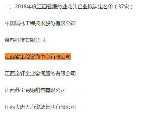 我公司成功入选2018年度省级现代服务业集聚区和服务业龙头企业