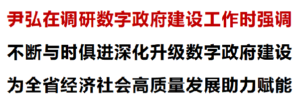 尹弘同志专题调研数字政府建设工作