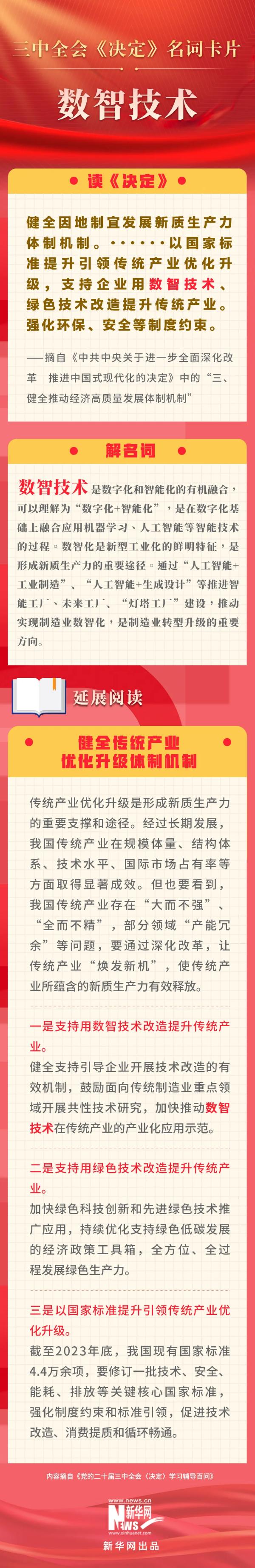 学习贯彻党的二十届三中全会精神 | 三中全会《决定》名词卡片天天学：数智技术